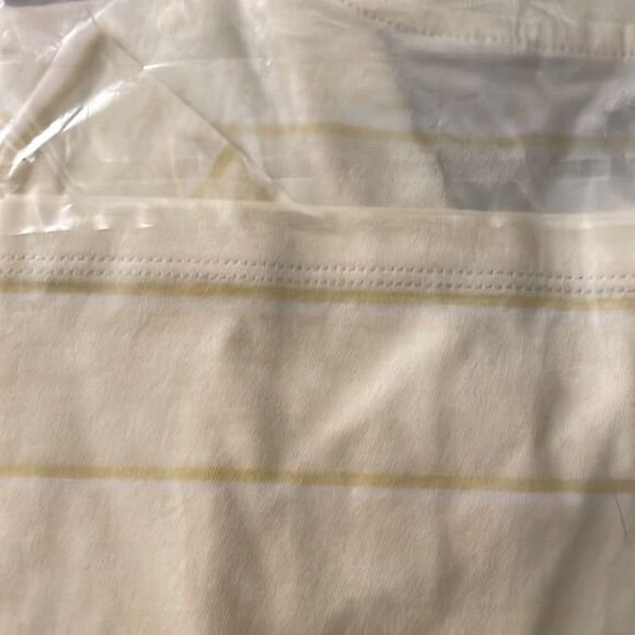 Everlane organic cotton crew neck tee shirt pastel yellow white stripe Small new - Picture 9 of 12